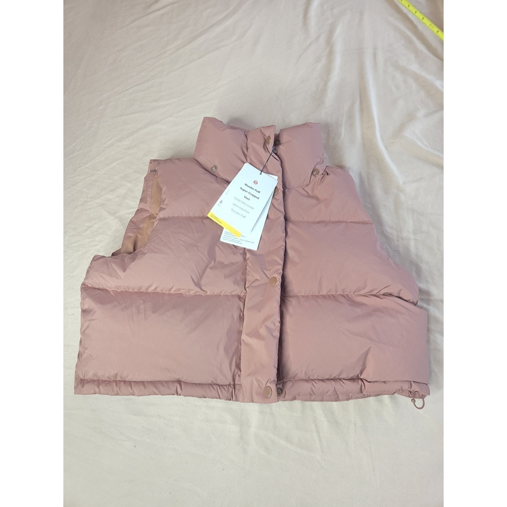 Lululemon Wunder Puff Super Cropped Down Vest Women's 8 Brown NWT